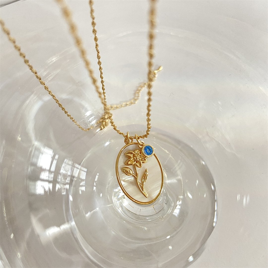 Vintage Birthday Flower Necklace