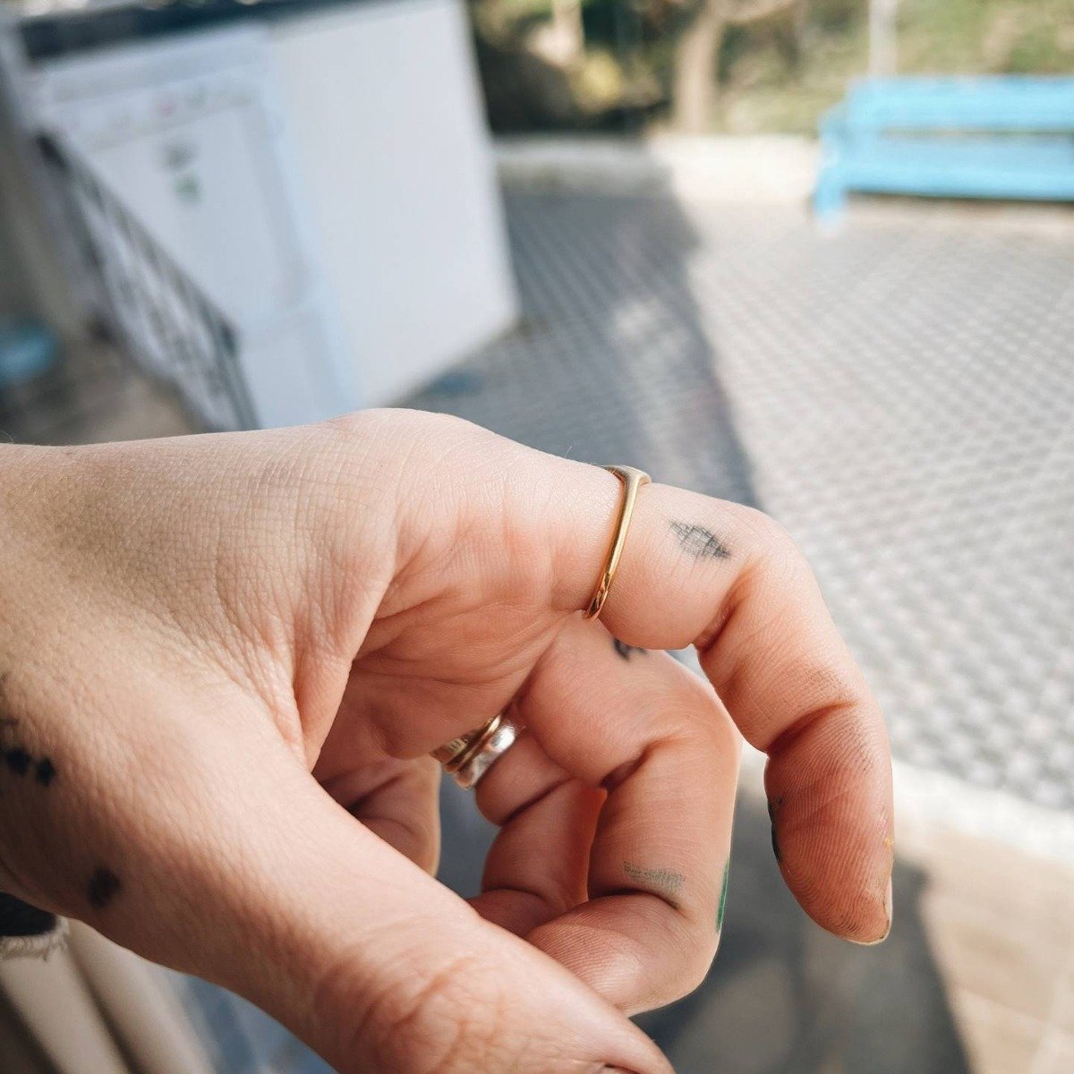 Hand painted butterfly ring