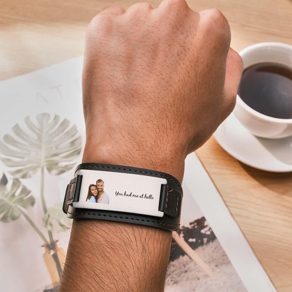 🎇✨Custom Engraved Bracelet Simple Leather Gifts for Men