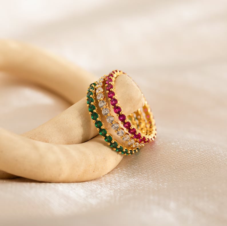 Eternity Birthstone Ring - Custom Multi Gemstone Ring