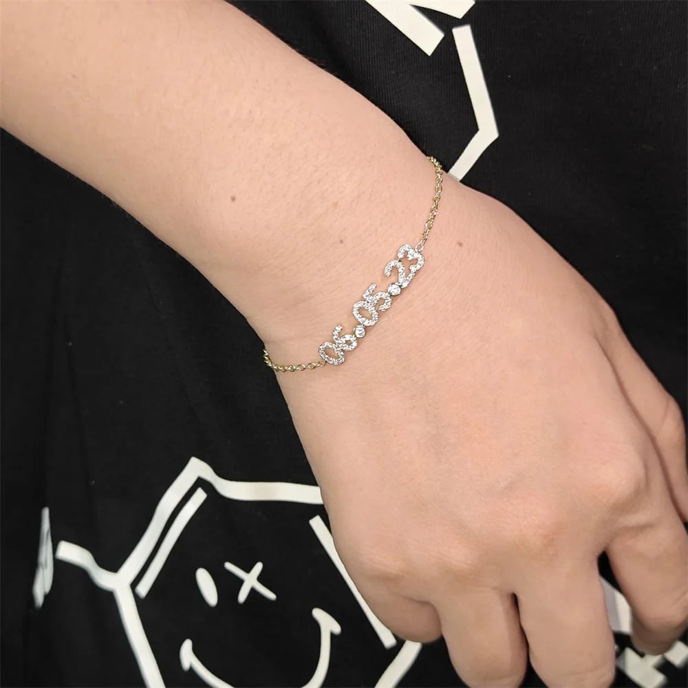 Personalized Number Zircon Bracelet