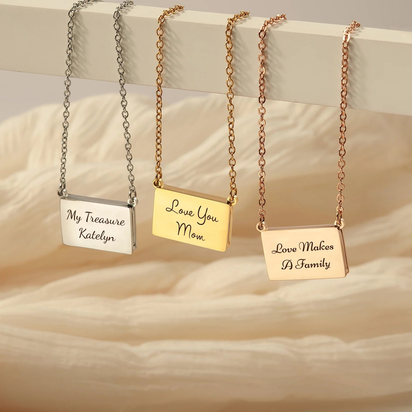 Personalized Handmade Envelope Charm Photo Necklace