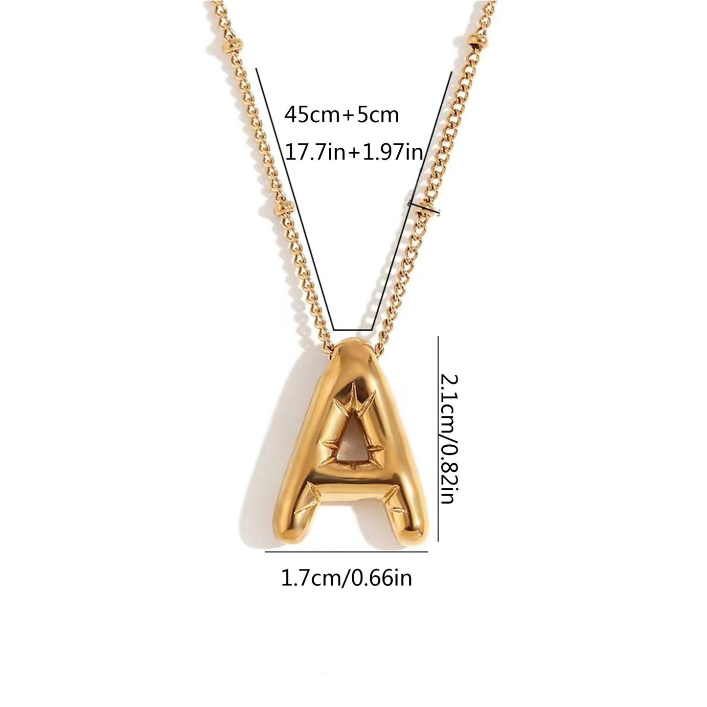 3D Initial Necklace, Bubble Letter Pendant, Custom Jewelry