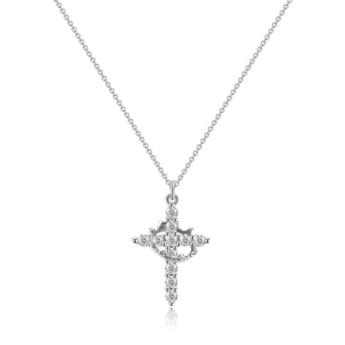 Crown with Cross Pendant Necklace