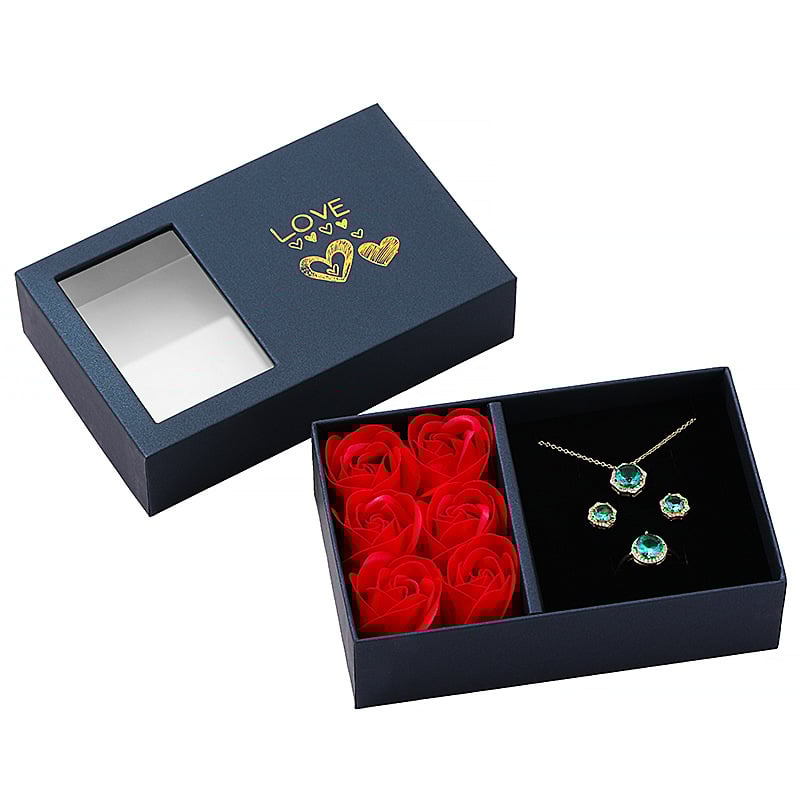 Rose Gift Box Six Everlasting Flowers Jewelry Box