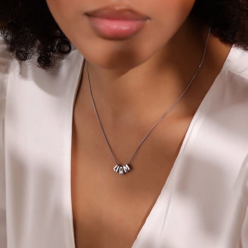 Pretty Party Girl Bubble Letter Necklace