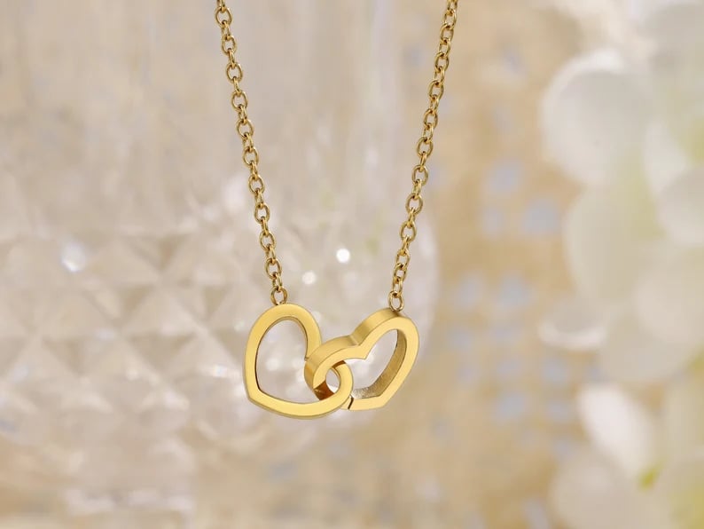 Custom Double Heart Necklace