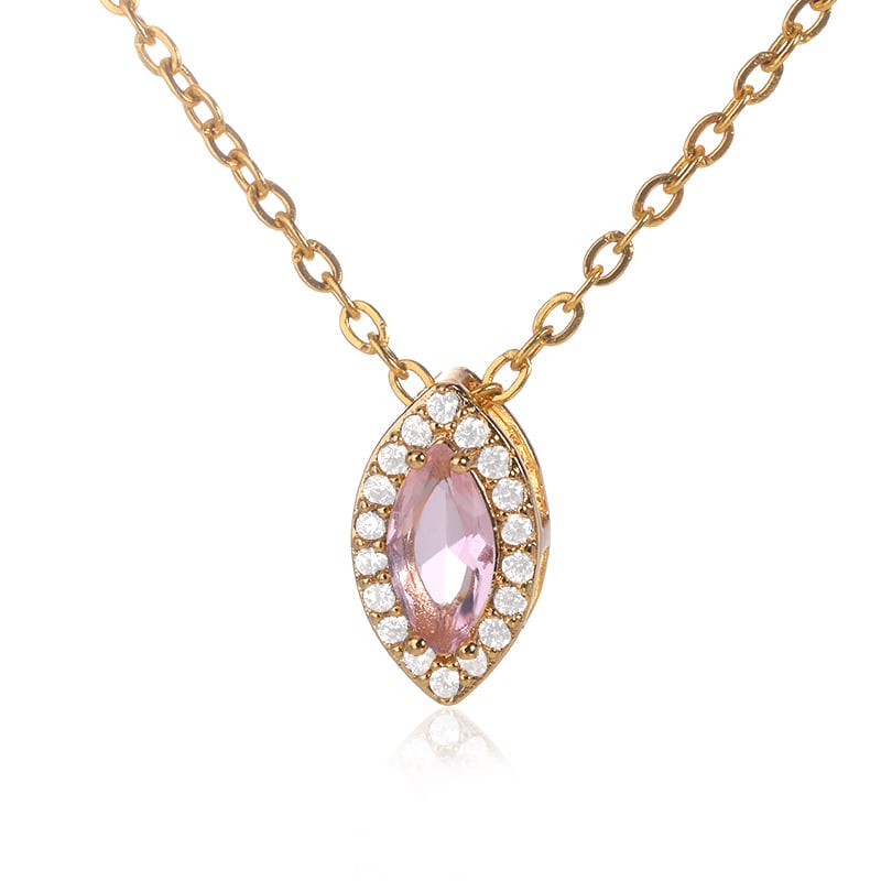 Birthstone Necklace in Gold with Water Drop Pendant
