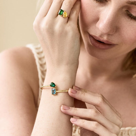 Custom Birthstone Bangle Bracelet