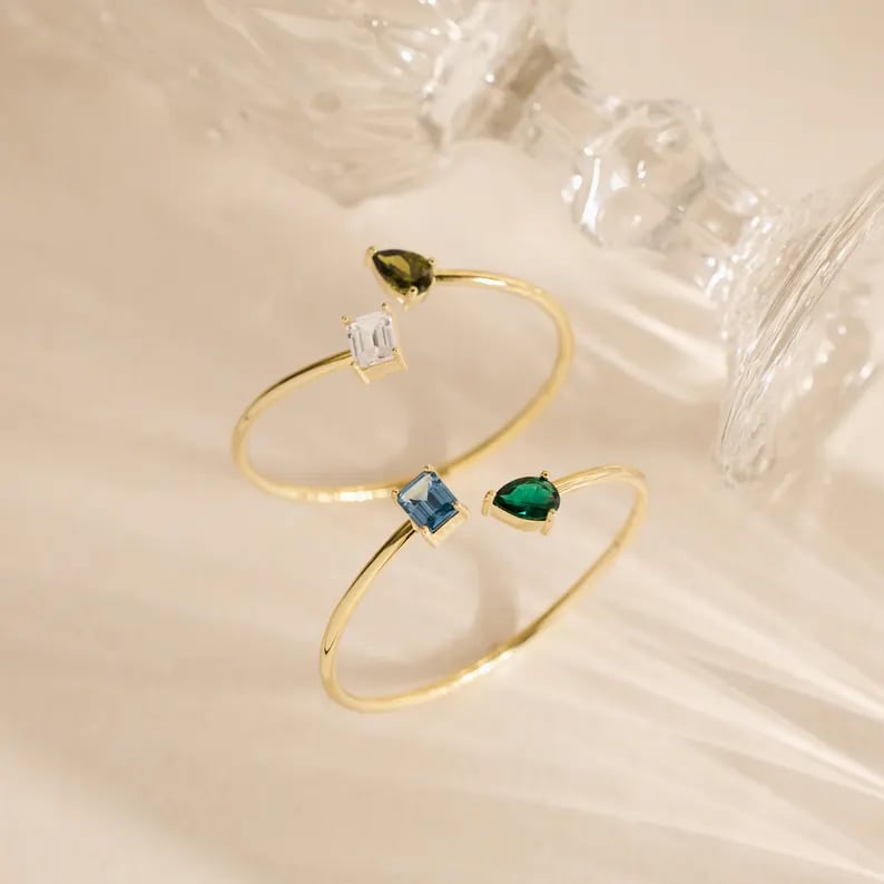 Custom Birthstone Bangle Bracelet