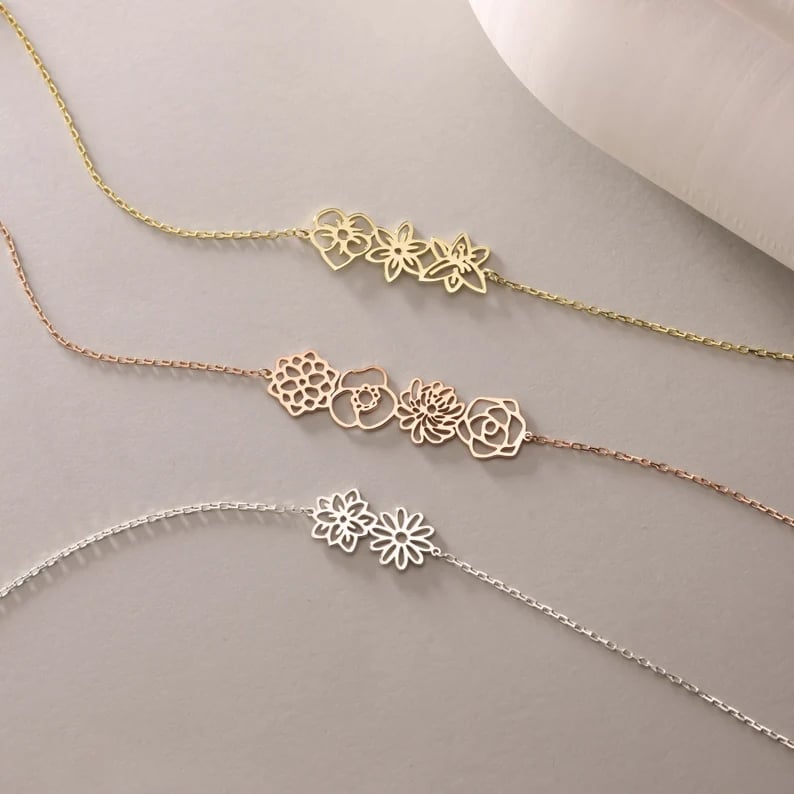 Birth Flower Bracelet-Meaningful Gifts