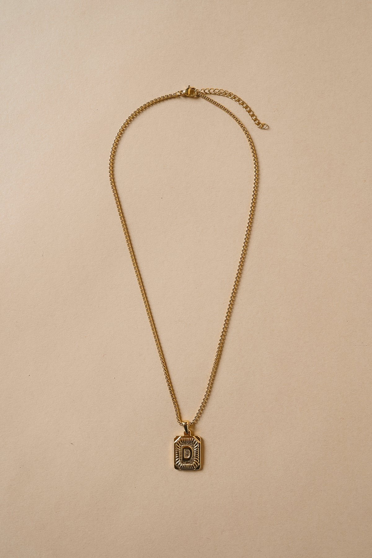 Initial Card Pendant in Gold