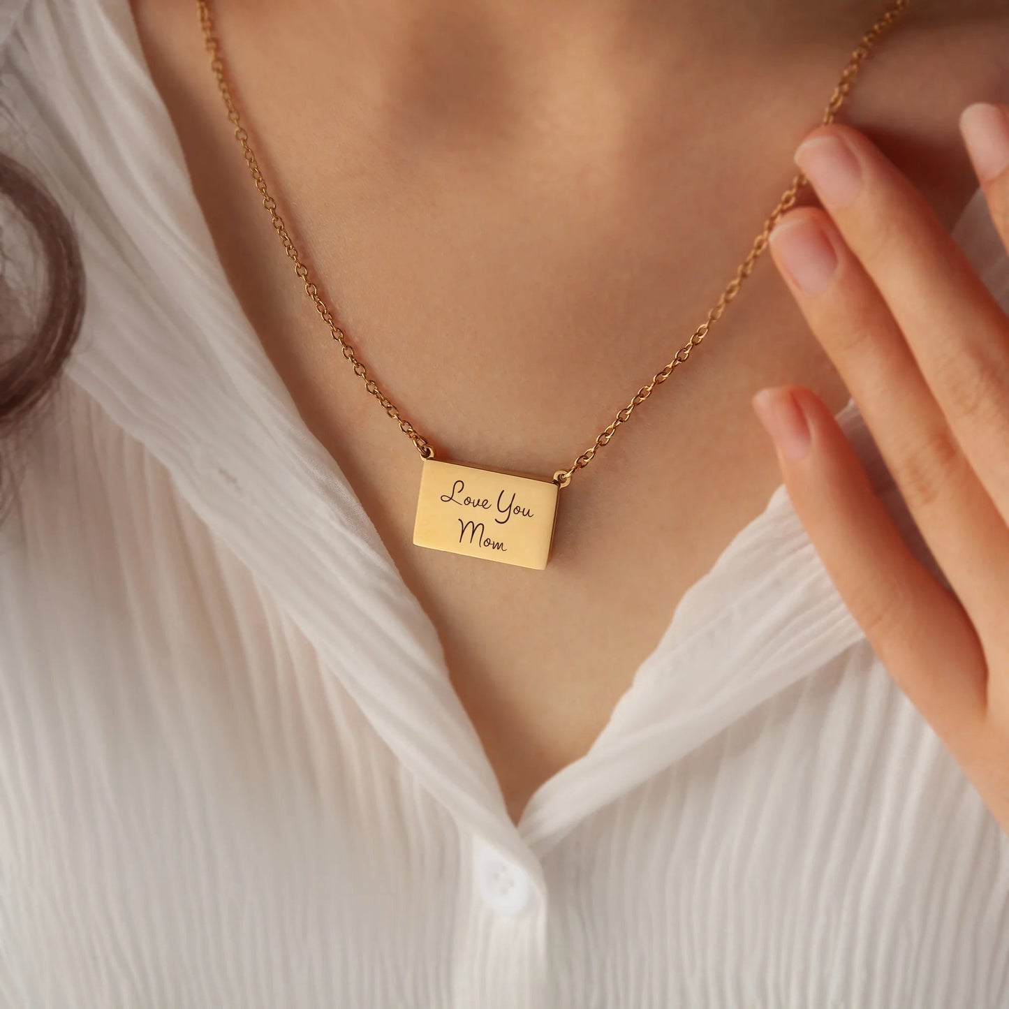 Personalized Handmade Envelope Charm Photo Necklace