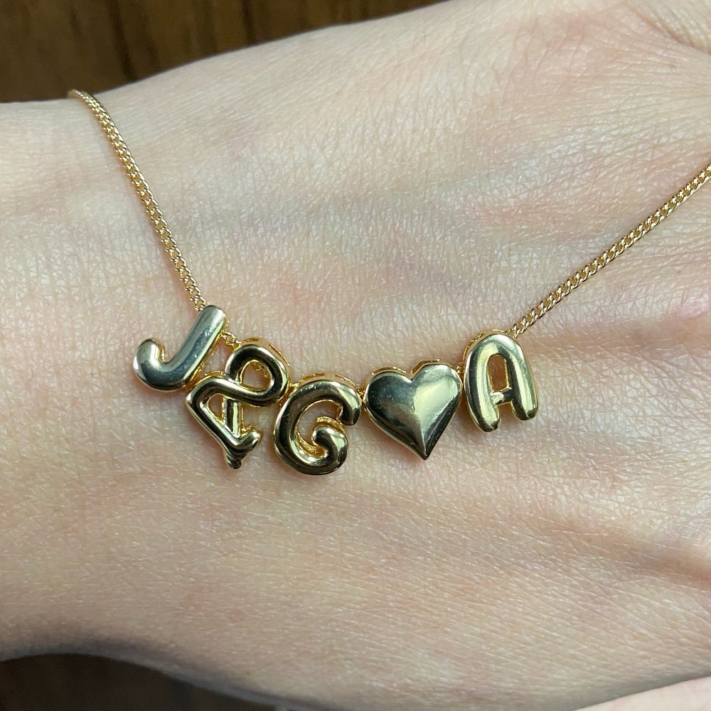 Pretty Party Girl Bubble Letter Necklace