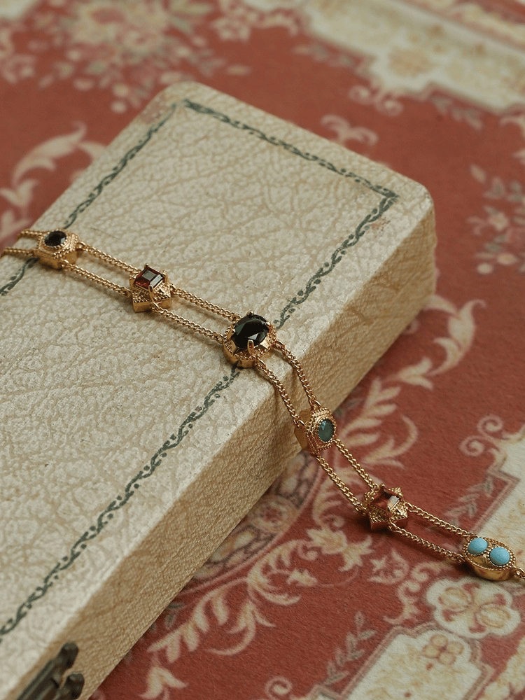 Medieval Vintage Style Necklace Set | 24k Gold Plated