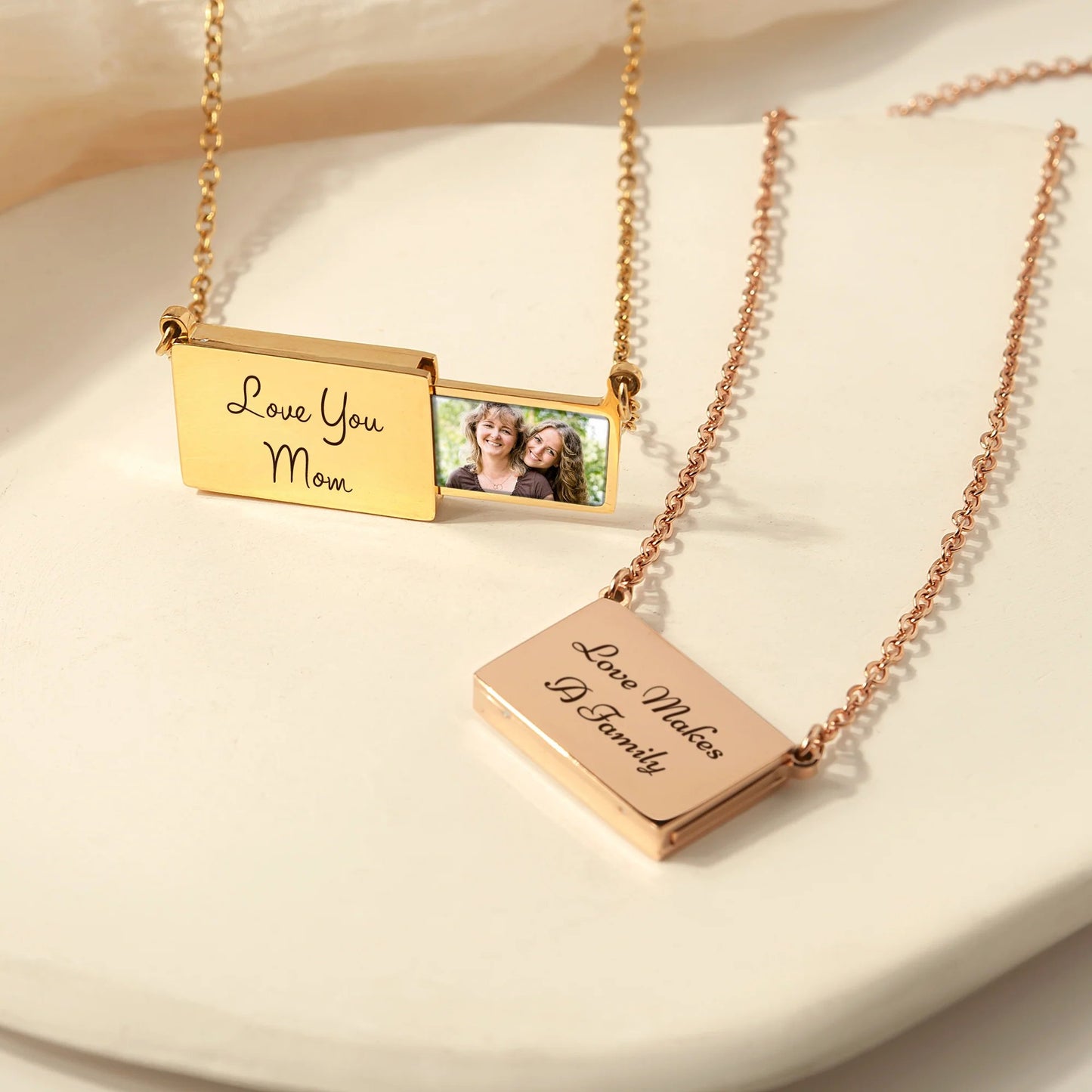 Personalized Handmade Envelope Charm Photo Necklace