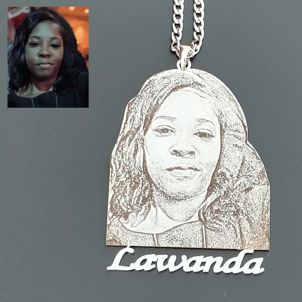 Custom Photo Engraved Pendant Necklace