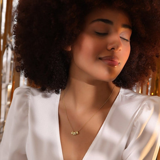 Pretty Party Girl Bubble Letter Necklace