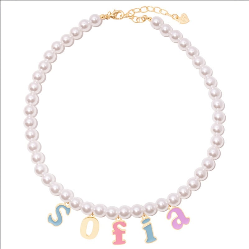 Custom 26 Letters Pearl Necklace