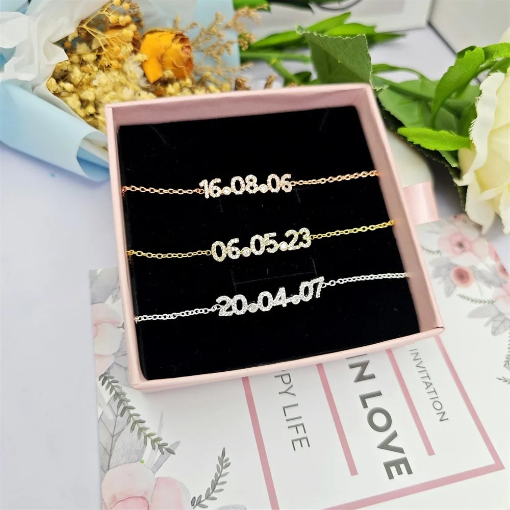 Personalized Number Zircon Bracelet