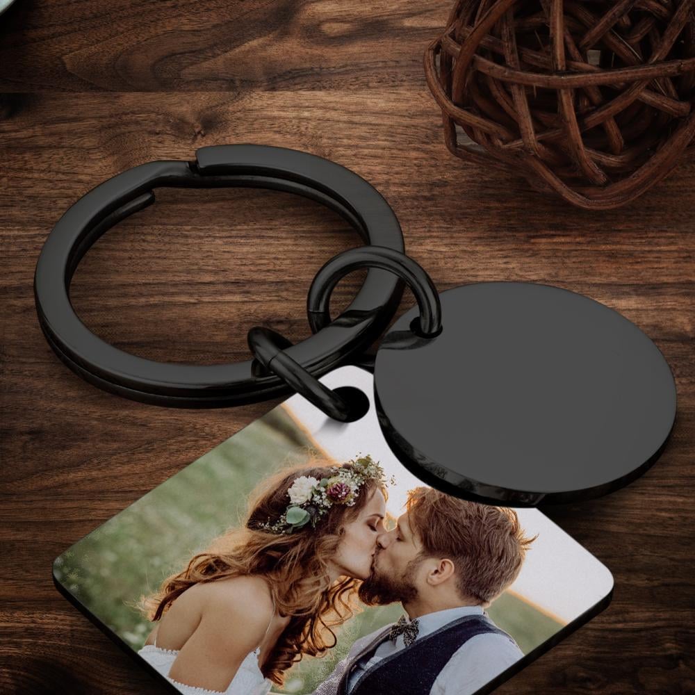 🔥Custom Photo Keychain Engraved Calendar Keychain Gifts Black🎁