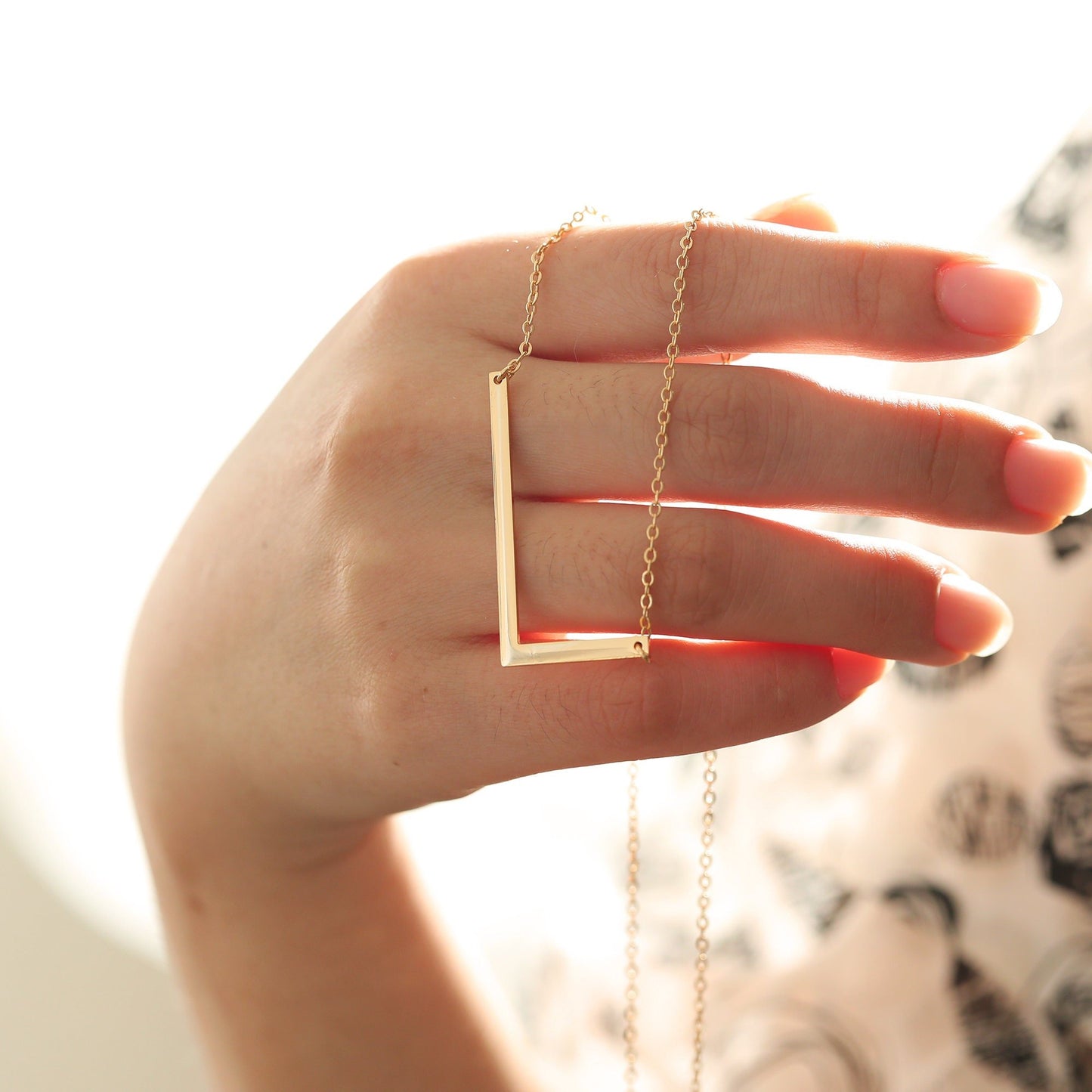 Engraved Large Letter Name Necklace