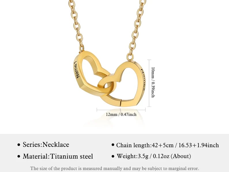 Custom Double Heart Necklace