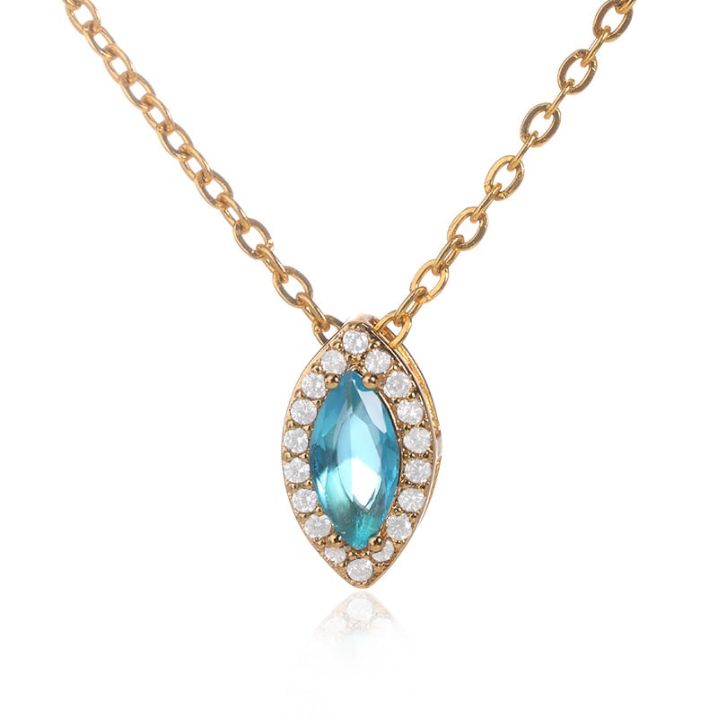 Birthstone Necklace in Gold with Water Drop Pendant