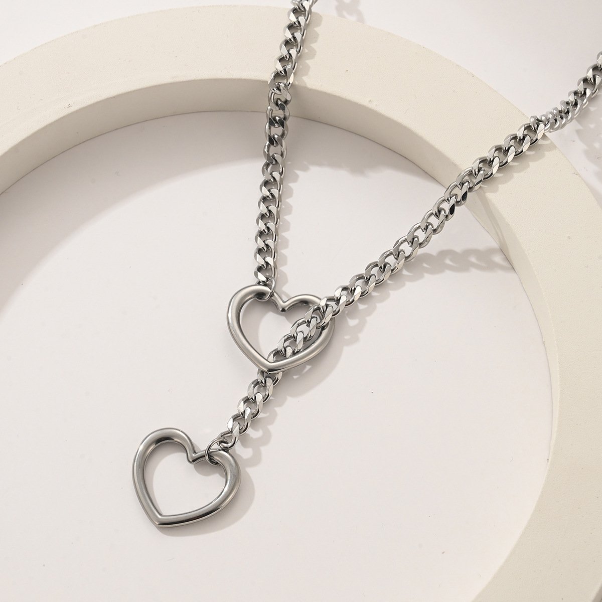 Slip Chain Heart Choker
