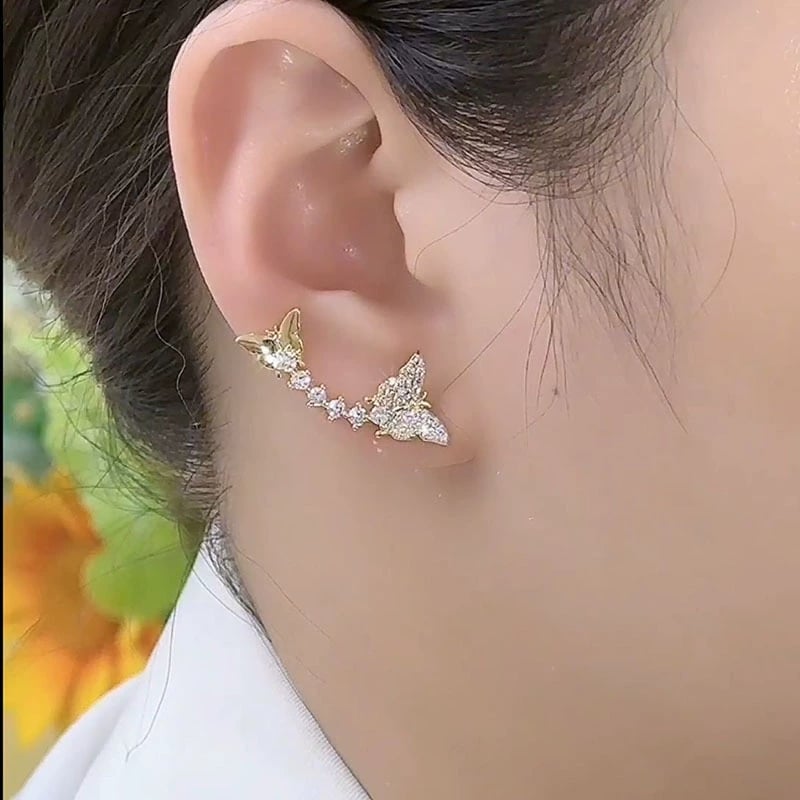 Elegant Zircon Diamond Butterfly Crawlers