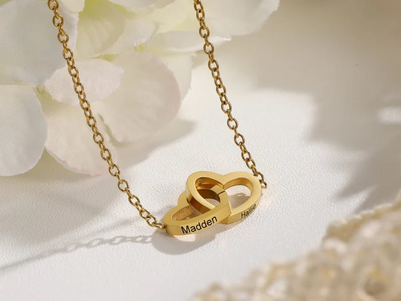 Custom Double Heart Necklace