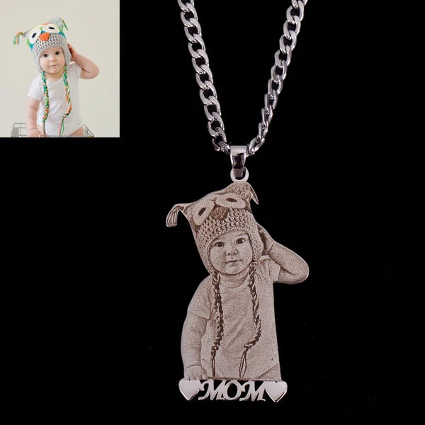 Custom Photo Engraved Pendant Necklace