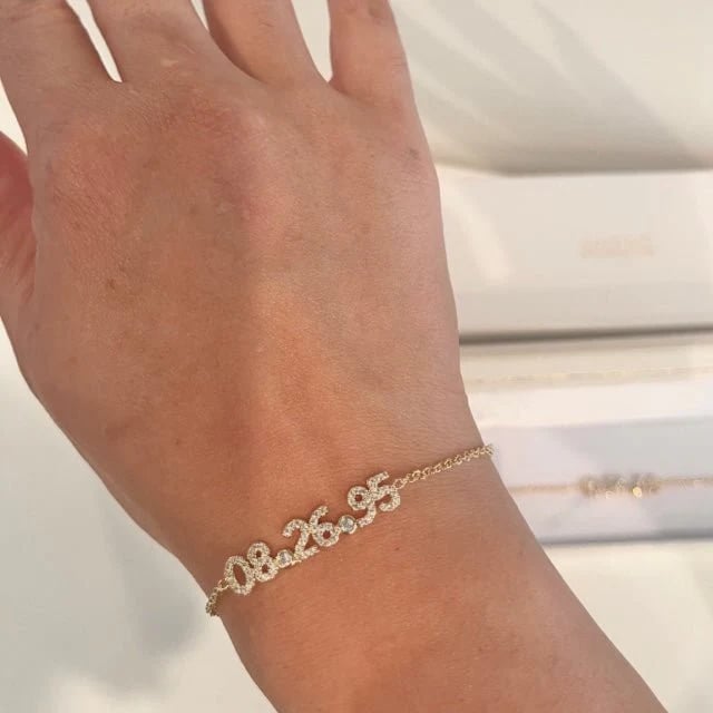 Personalized Number Zircon Bracelet