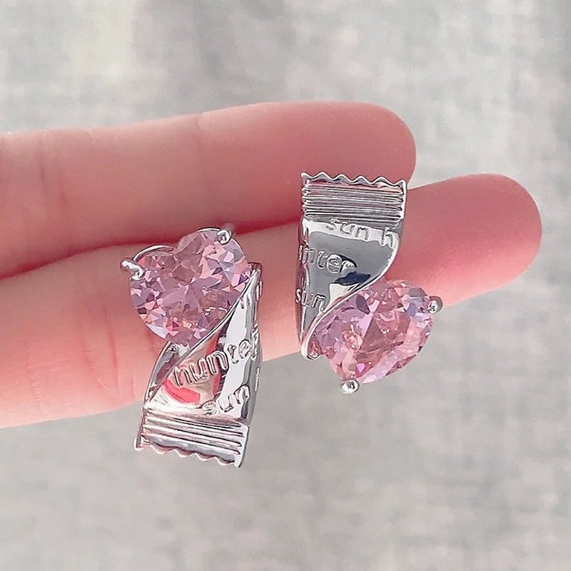 Colorful Candy Pendant Necklace and Earrings