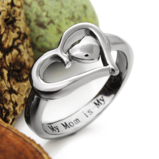 Love Engraved Ring 💗"My Mom is My Ange"Mother's Day Gift