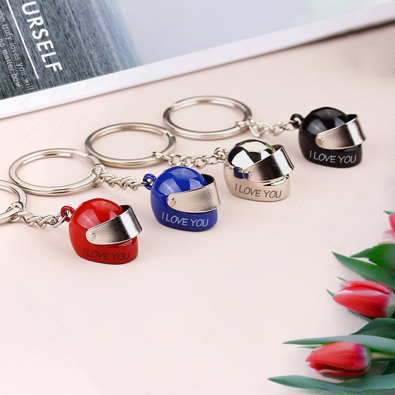 Custom Name Motorcycle Helmet Keyring
