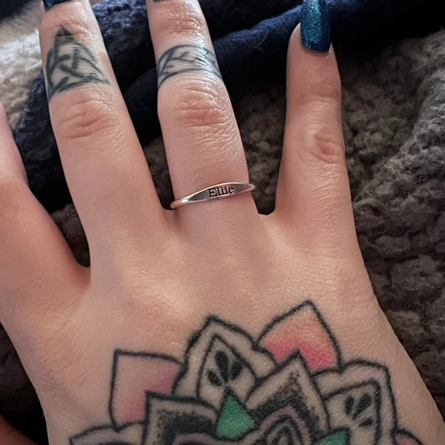 Custom Delicate Name Ring • Custom Stacking Rings • Skinny Custom Ring