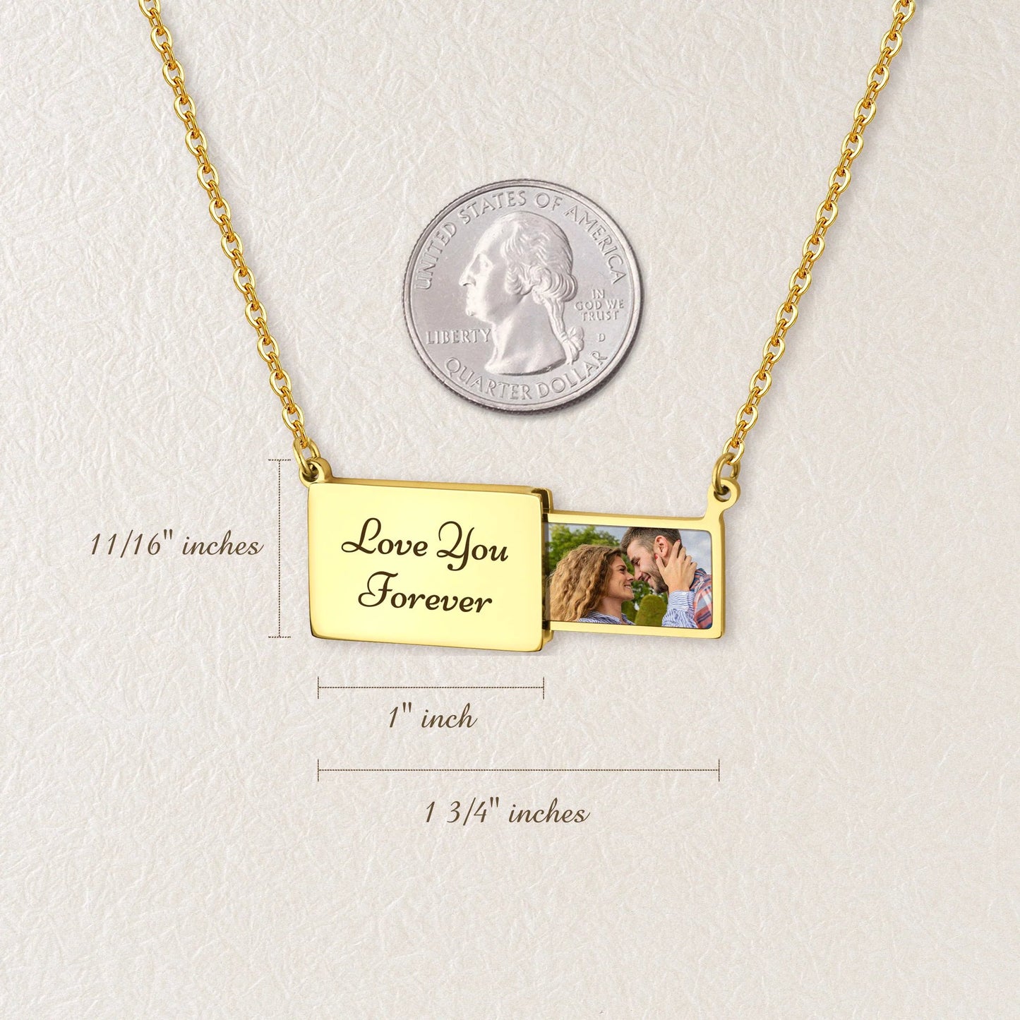 Personalized Handmade Envelope Charm Photo Necklace