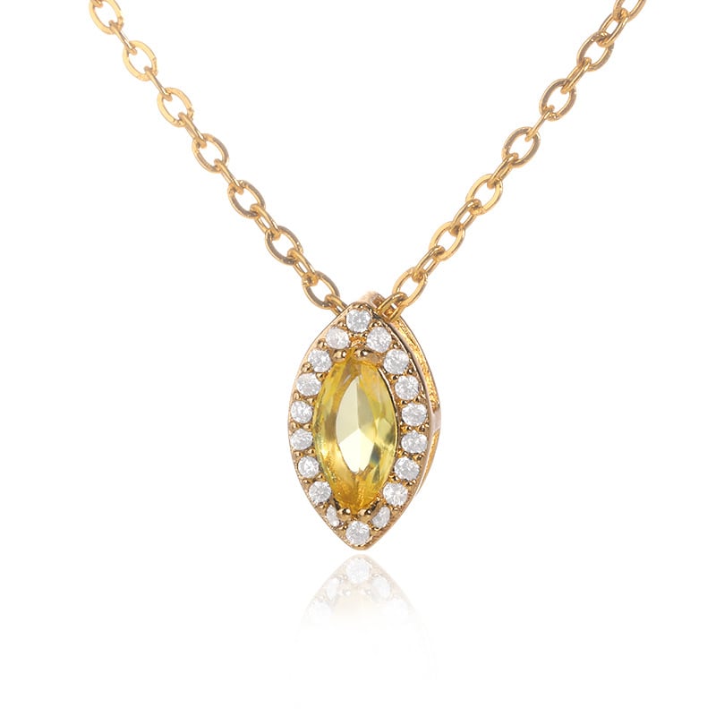 Birthstone Necklace in Gold with Water Drop Pendant