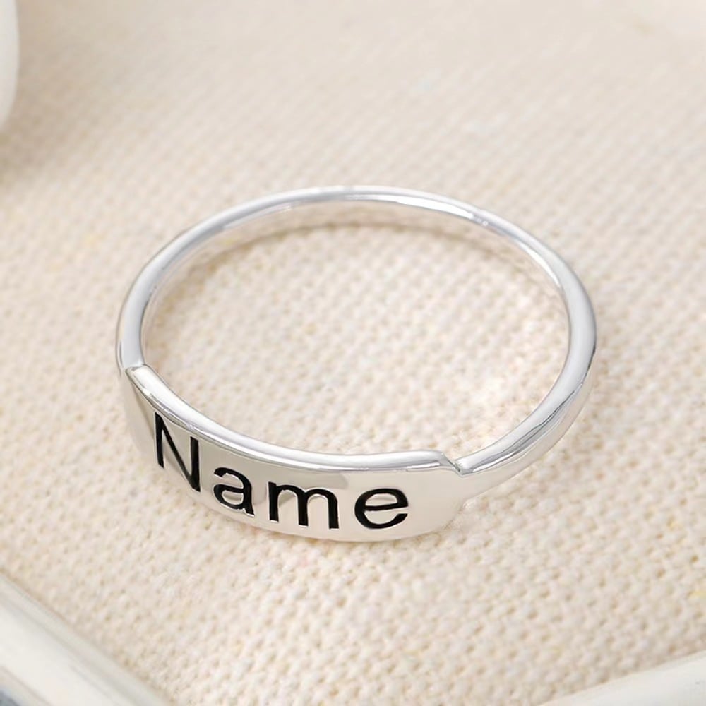 CUSTOM DELICATE DAINTY BAR DATE RING
