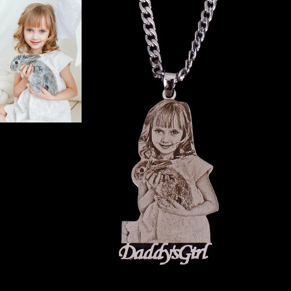 Custom Photo Engraved Pendant Necklace