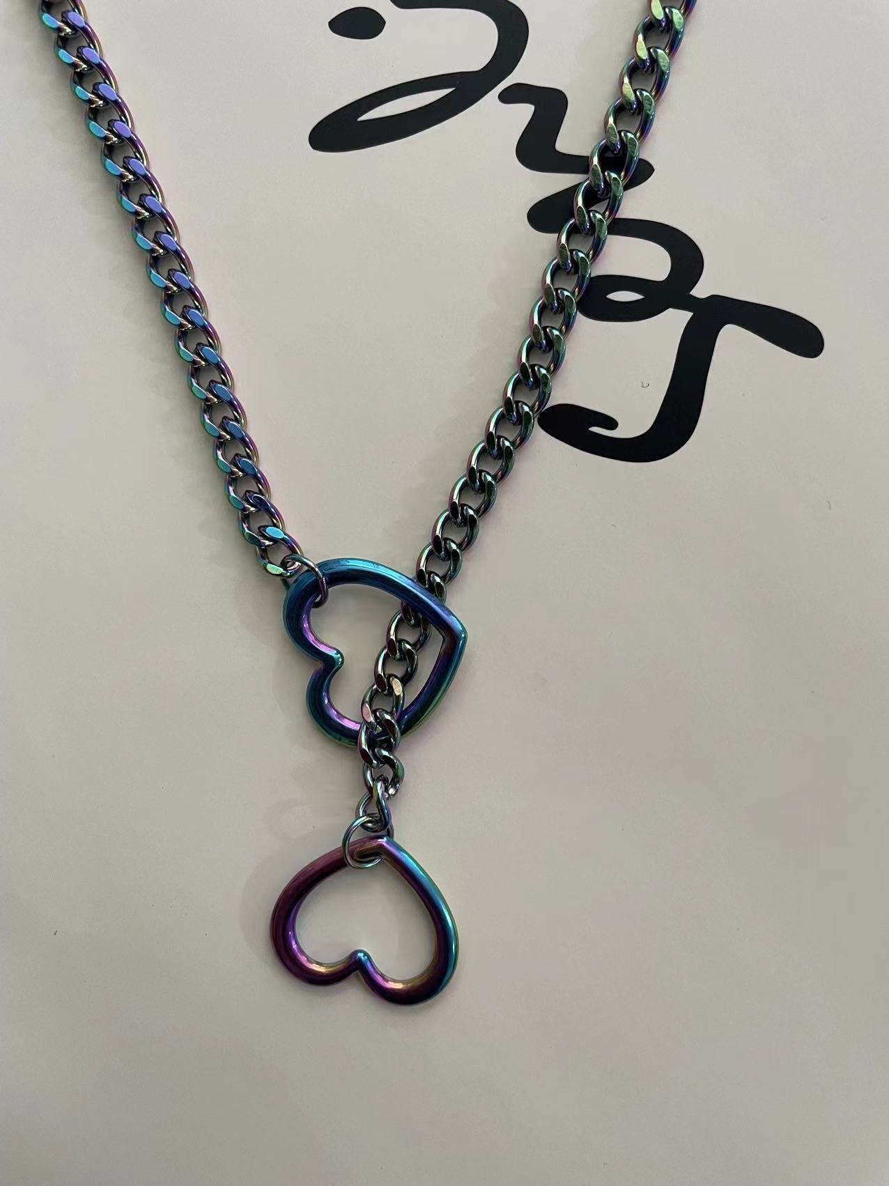 Slip Chain Heart Choker
