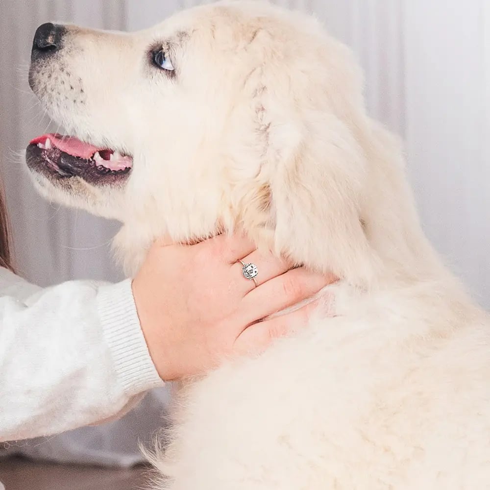 Personalized Pet Portrait Ring, 🐶🐱Engraved 1-4 Dog/Cat Head Ring, Gift for Pet Owner/Pet Lover