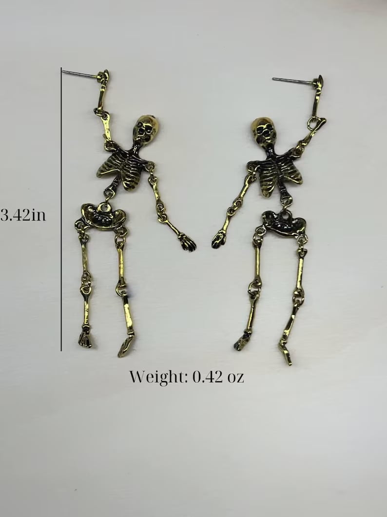 Gold Skeleton Earrings
