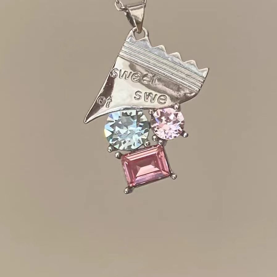 Colorful Candy Pendant Necklace and Earrings