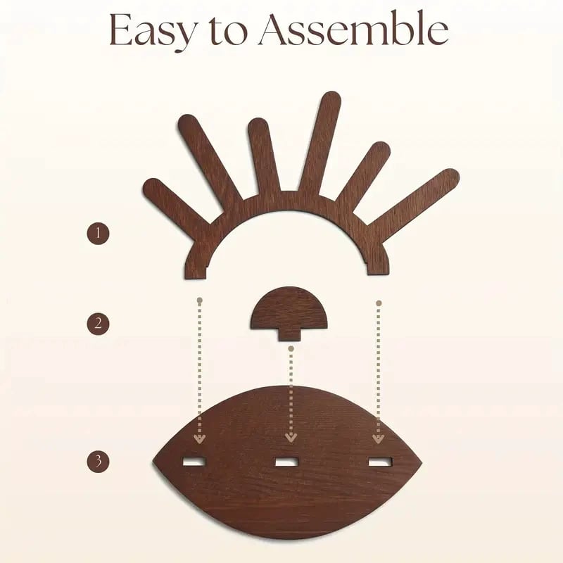 Wooden Ring Holder, Evil Eye Ring Display Wood Ring Stand