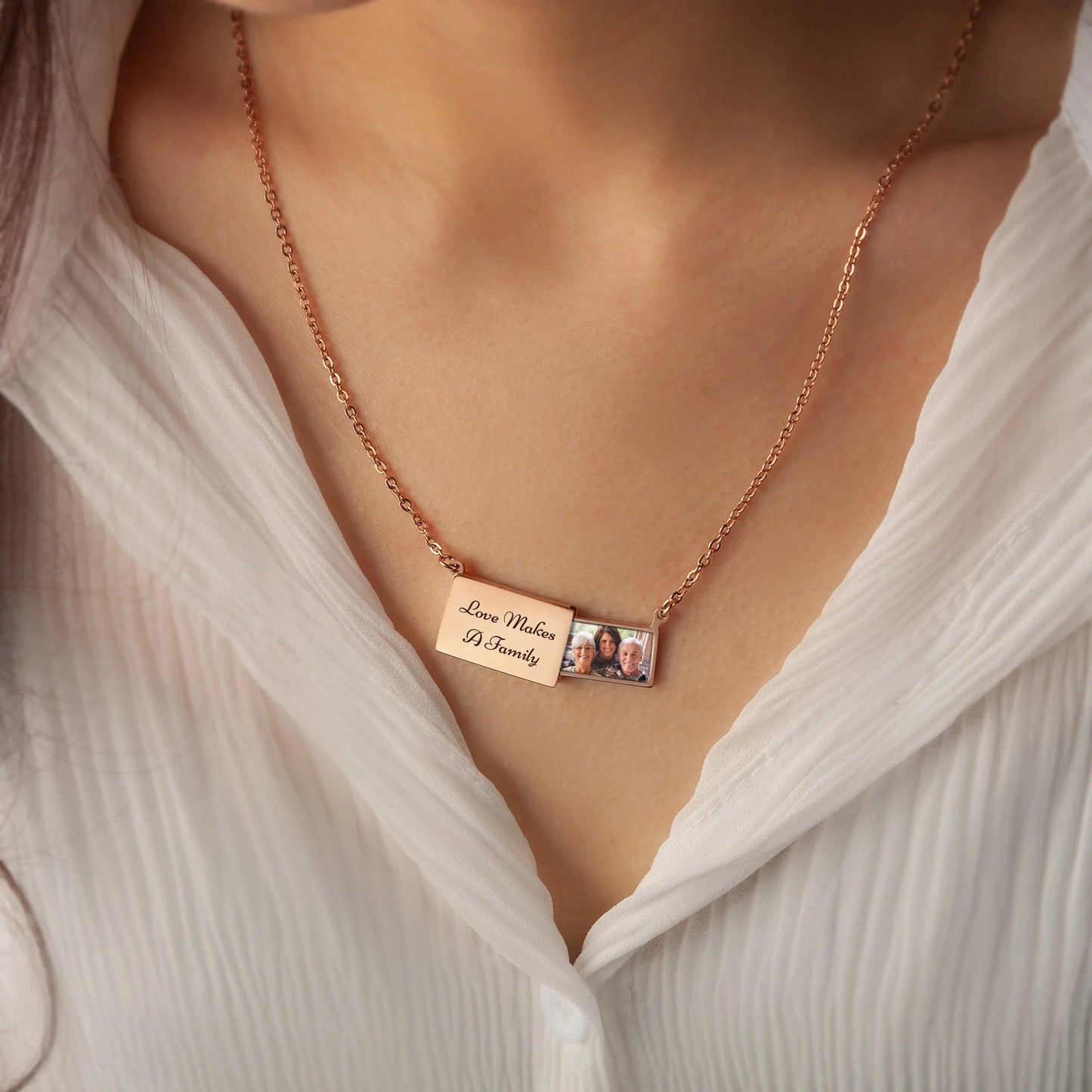 Personalized Handmade Envelope Charm Photo Necklace