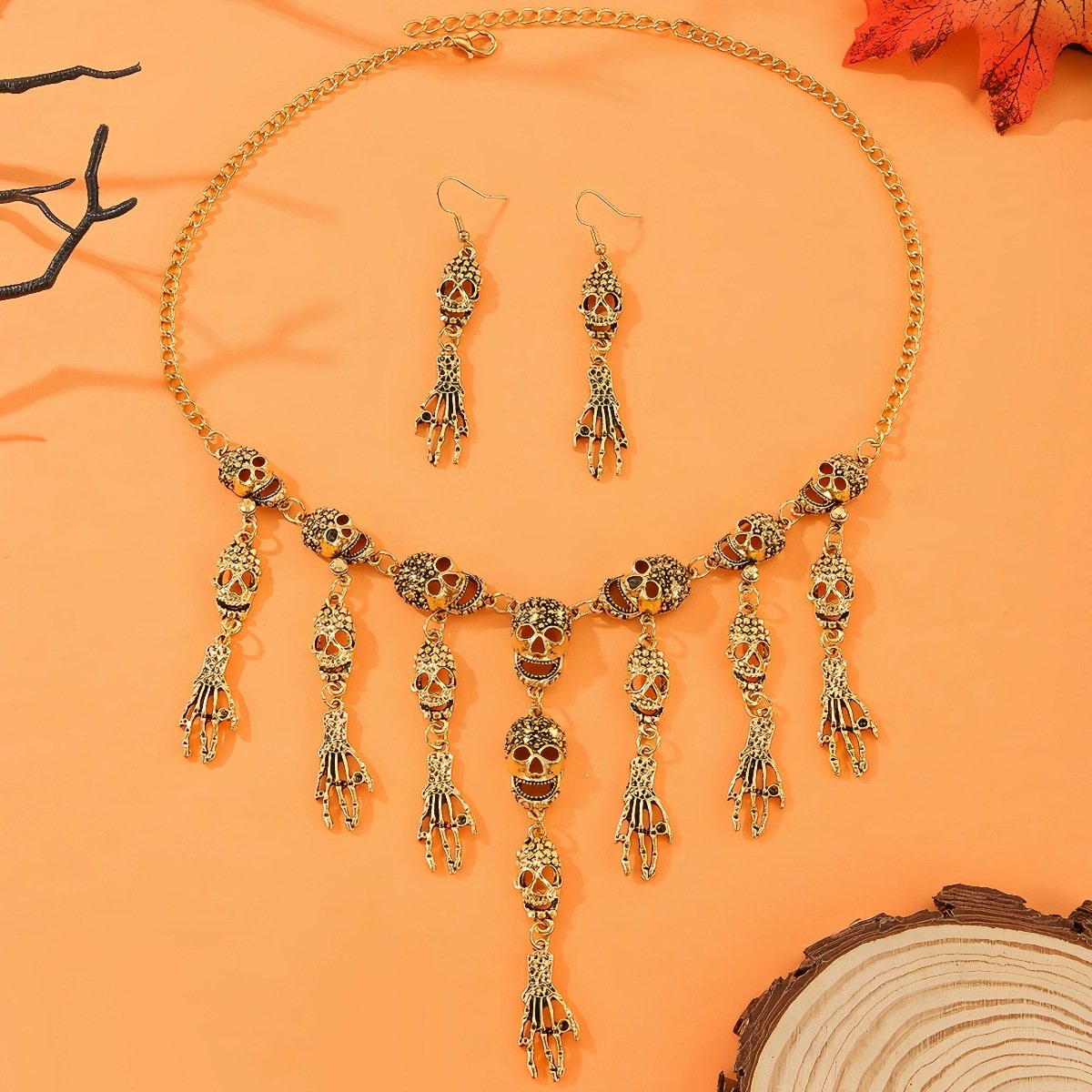 2025 New Halloween Jewelry Multi-layer Skull Necklace