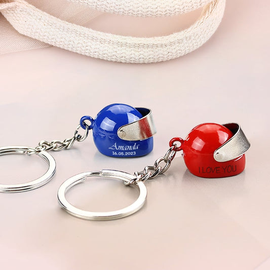 Custom Name Motorcycle Helmet Keyring