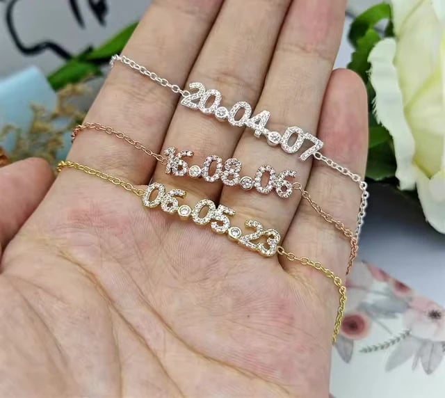 Personalized Number Zircon Bracelet